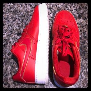 Red and Gold Nike Air Force One’s